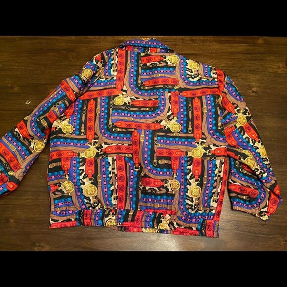 Ac-tiv- ology bonnet style jacket size XL womens vintage 1990 100% silk - Picture 5 of 6
